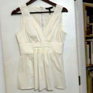 BCBG Maxazria White Tank with Zipper Detail- Size small